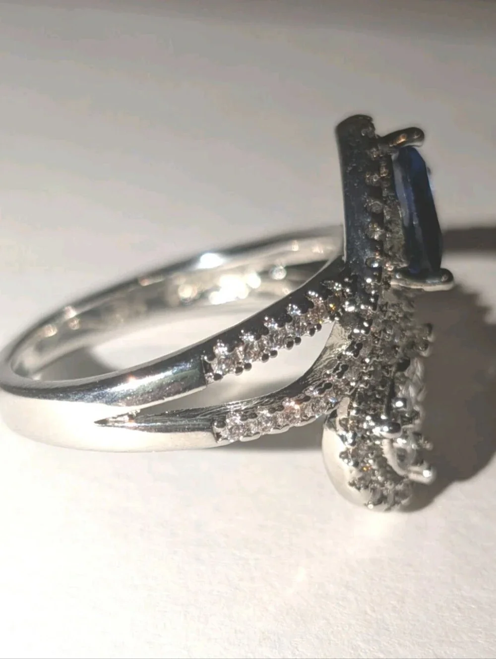14k White Gold Plated 2.50 Ct Round Lab-Created Diamond Bypass Engagement Ring